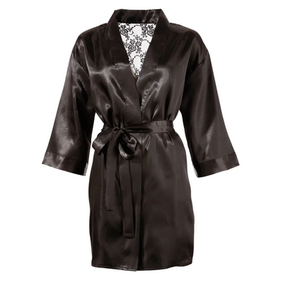 Cottelli - Short Satin Kimono - PlayBlue