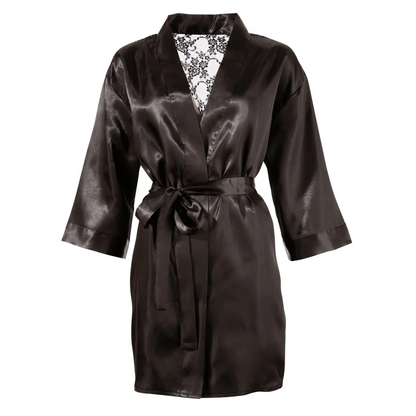 Cottelli - Short Satin Kimono - PlayBlue