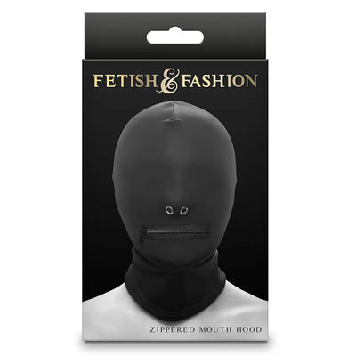 Fetish & Fashion - Zippered Mouth Hood - PlayBlue