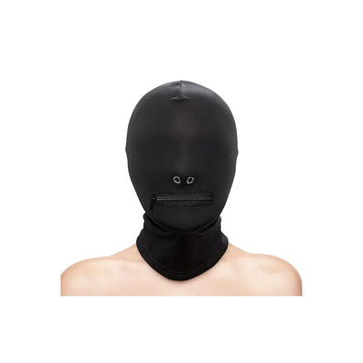 Fetish & Fashion - Zippered Mouth Hood - PlayBlue