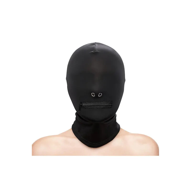 Fetish & Fashion - Zippered Mouth Hood - PlayBlue
