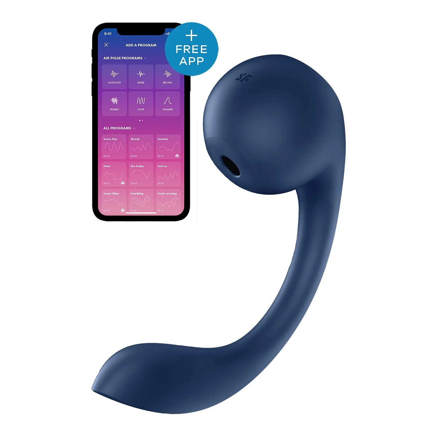 Satisfyer Pro+ Wave 4 Connect - G-Spot Robot Finger Caress - PlayBlue