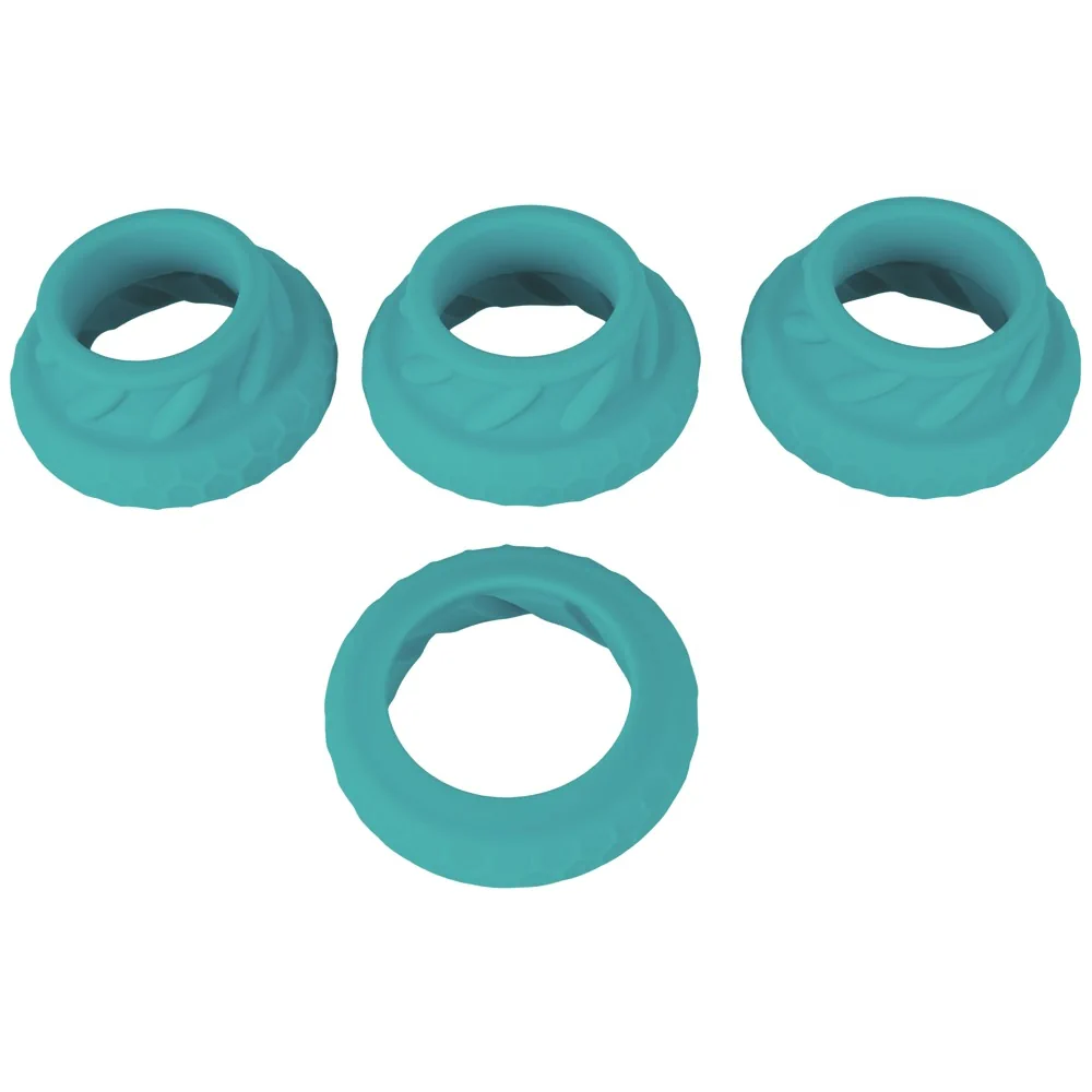 3-in-1 Cock & Ball Ring Bumper Set - PlayBlue