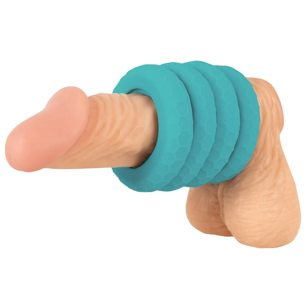 3-in-1 Cock & Ball Ring Bumper Set - PlayBlue