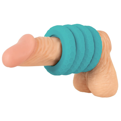 3-in-1 Cock & Ball Ring Bumper Set - PlayBlue
