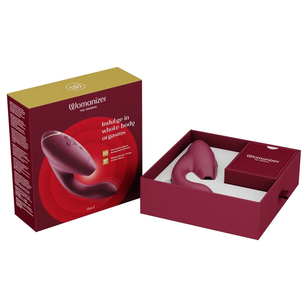 Womanizer - Duo 2 Rechargeable Silicone G-Spot and Clitoral Stimulator - PlayBlue