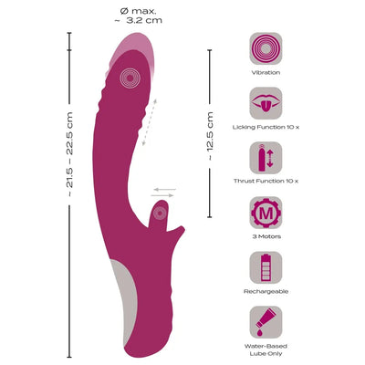 Javida - Licking & Thrusting Rabbit Vibrator - PlayBlue