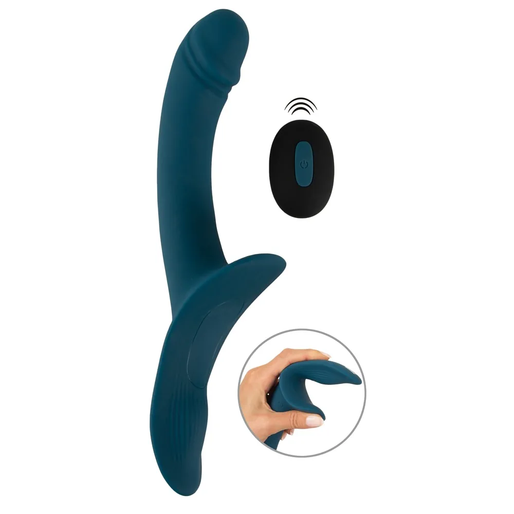 Premium Strap-On Set - Remote Control Dual Vibe - PlayBlue