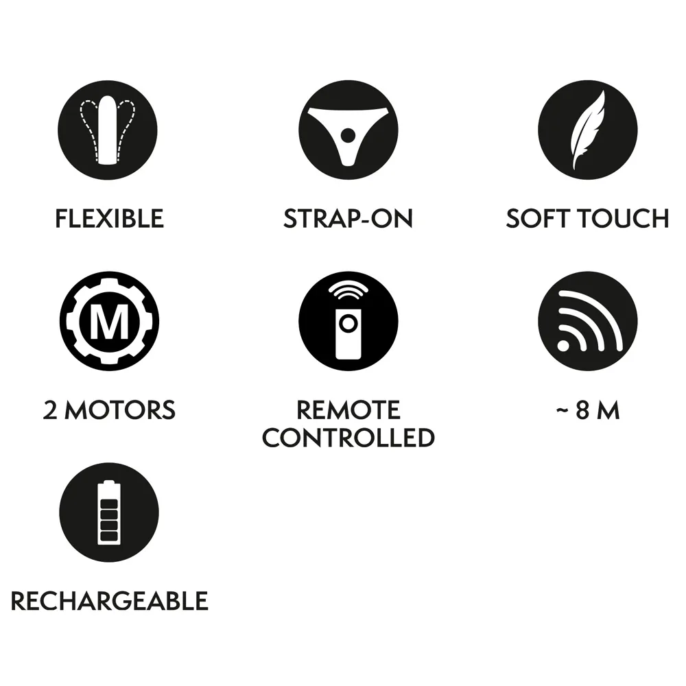 Premium Strap-On Set - Remote Control Dual Vibe - PlayBlue
