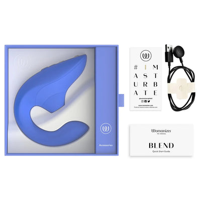 Womanizer - Blend Rechargeable G-Spot and Clitoral Stimulator - PlayBlue