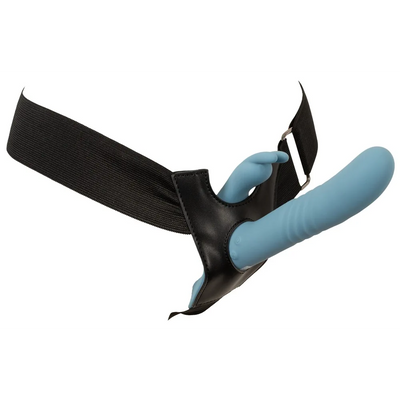 Strap-On Set - Thrusting Rabbit Dual Play - PlayBlue