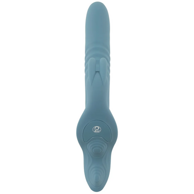 Strap-On Set - Thrusting Rabbit Dual Play - PlayBlue