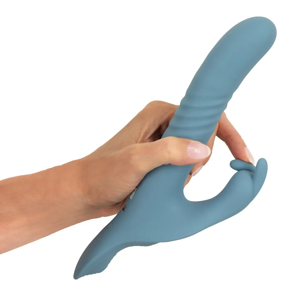 Strap-On Set - Thrusting Rabbit Dual Play - PlayBlue