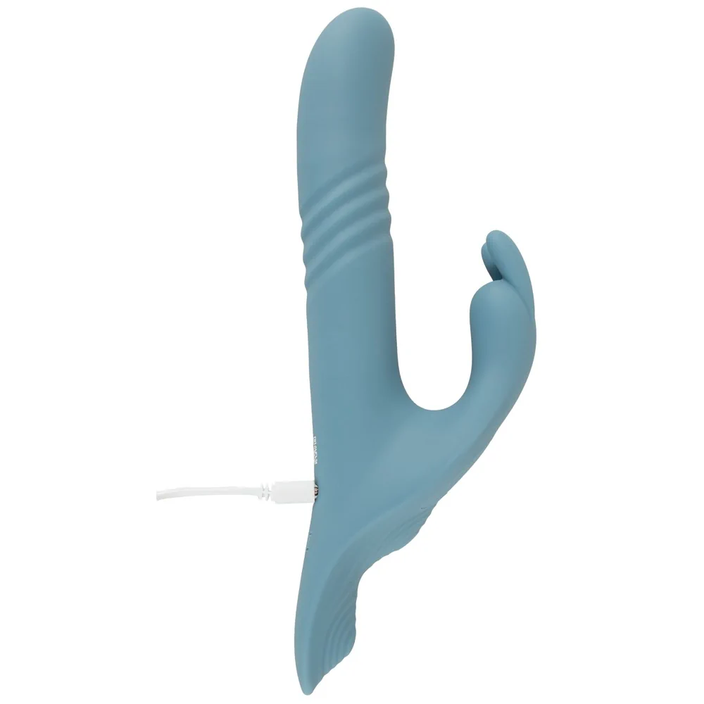 Strap-On Set - Thrusting Rabbit Dual Play - PlayBlue