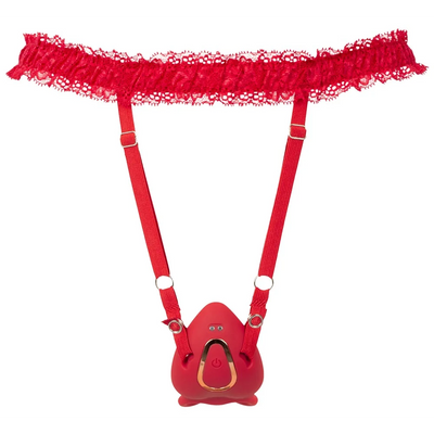 Suspender Belt Hands-Free Vibe with Remote - PlayBlue