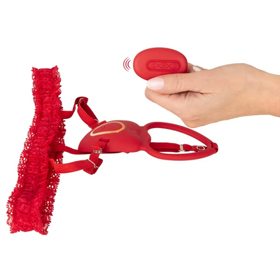 Suspender Belt Hands-Free Vibe with Remote - PlayBlue