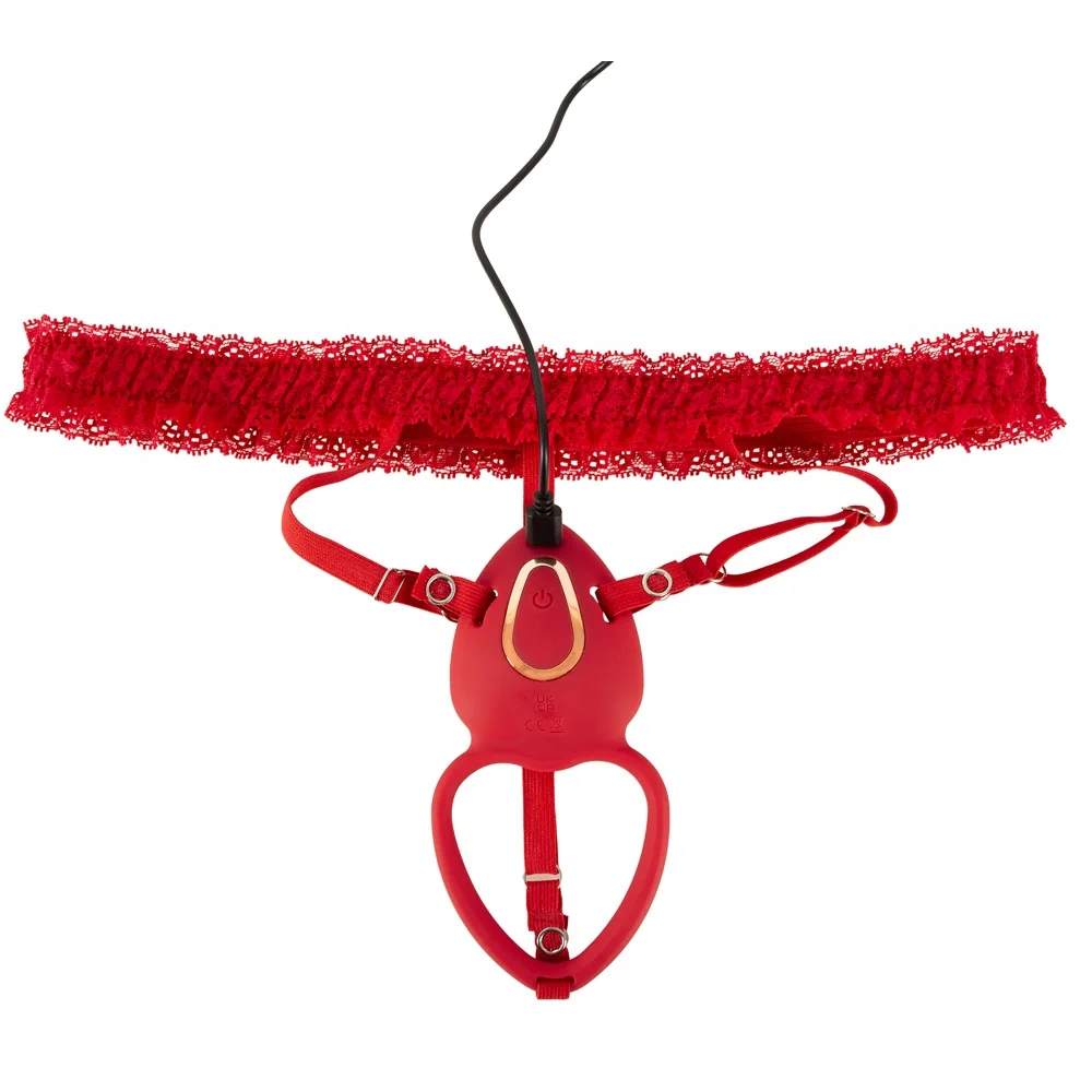 Suspender Belt Hands-Free Vibe with Remote - PlayBlue