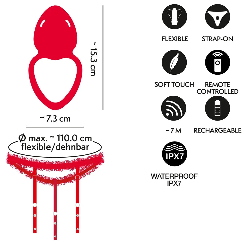Suspender Belt Hands-Free Vibe with Remote - PlayBlue