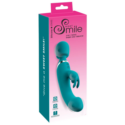 Sweet Smile - 3-in-1 Wand, Rabbit and Vibrator - PlayBlue