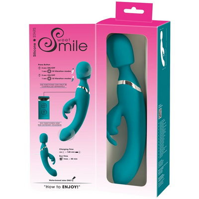 Sweet Smile - 3-in-1 Wand, Rabbit and Vibrator - PlayBlue