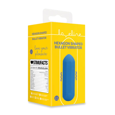 Hexagon Shaped Rechargeable Silicone Bullet Vibrator - Jetset Blue - PlayBlue