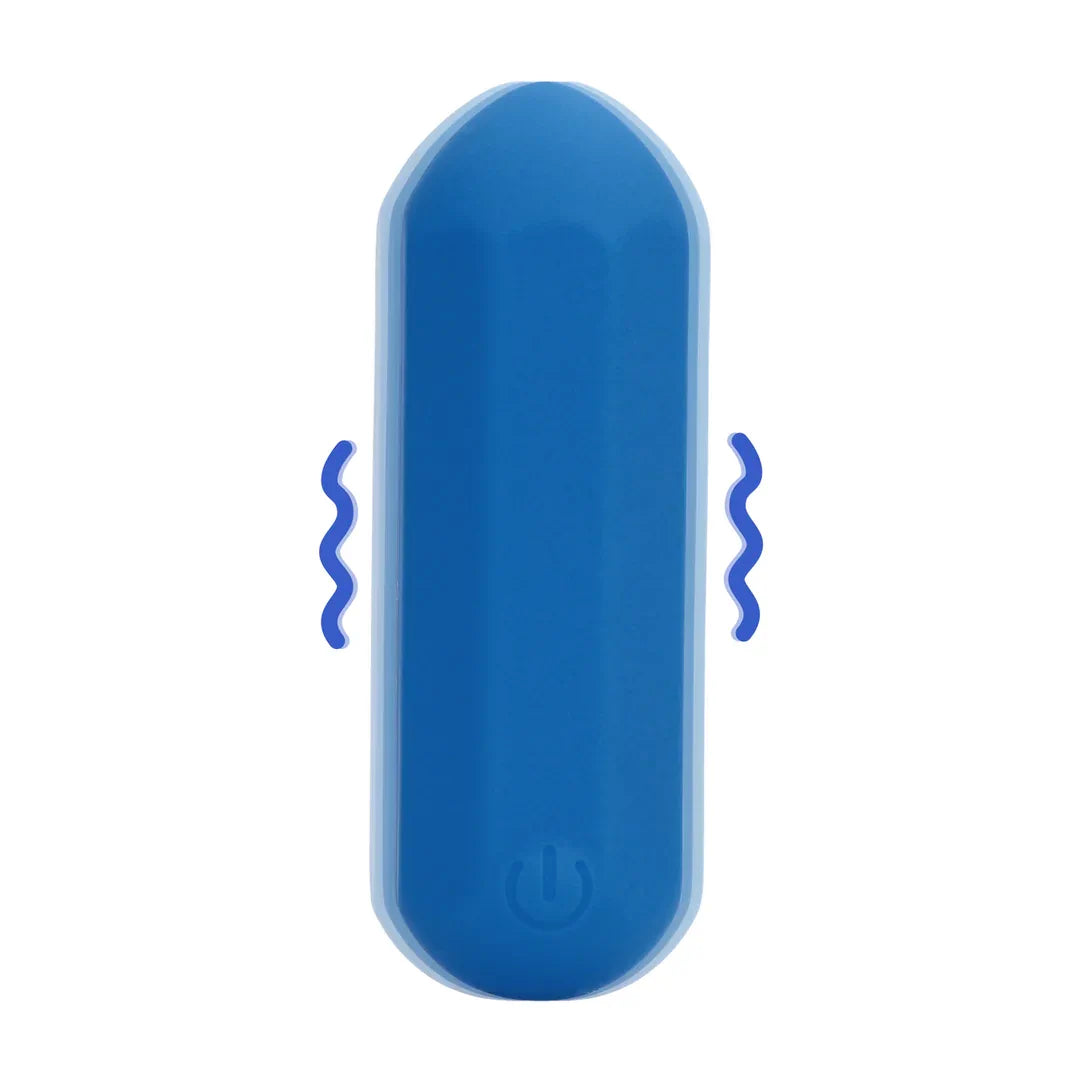 Hexagon Shaped Rechargeable Silicone Bullet Vibrator - Jetset Blue - PlayBlue