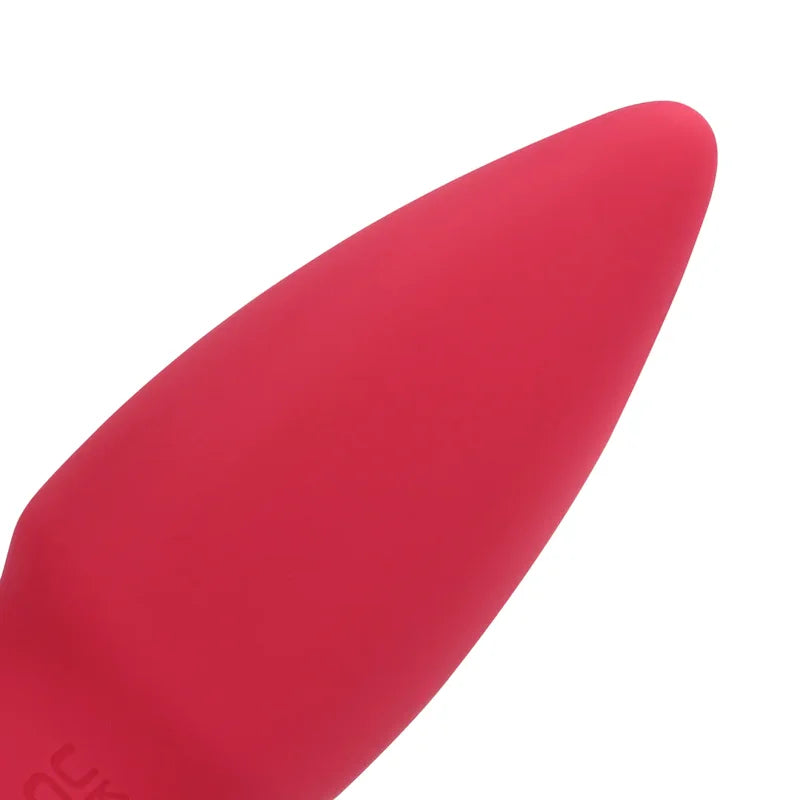 Cone Shaped Rechargeable Silicone Bullet Vibrator - Blushing Red - PlayBlue