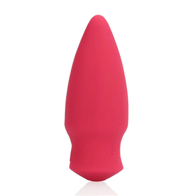 Cone Shaped Rechargeable Silicone Bullet Vibrator - Blushing Red - PlayBlue
