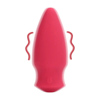 Cone Shaped Rechargeable Silicone Bullet Vibrator - Blushing Red - PlayBlue