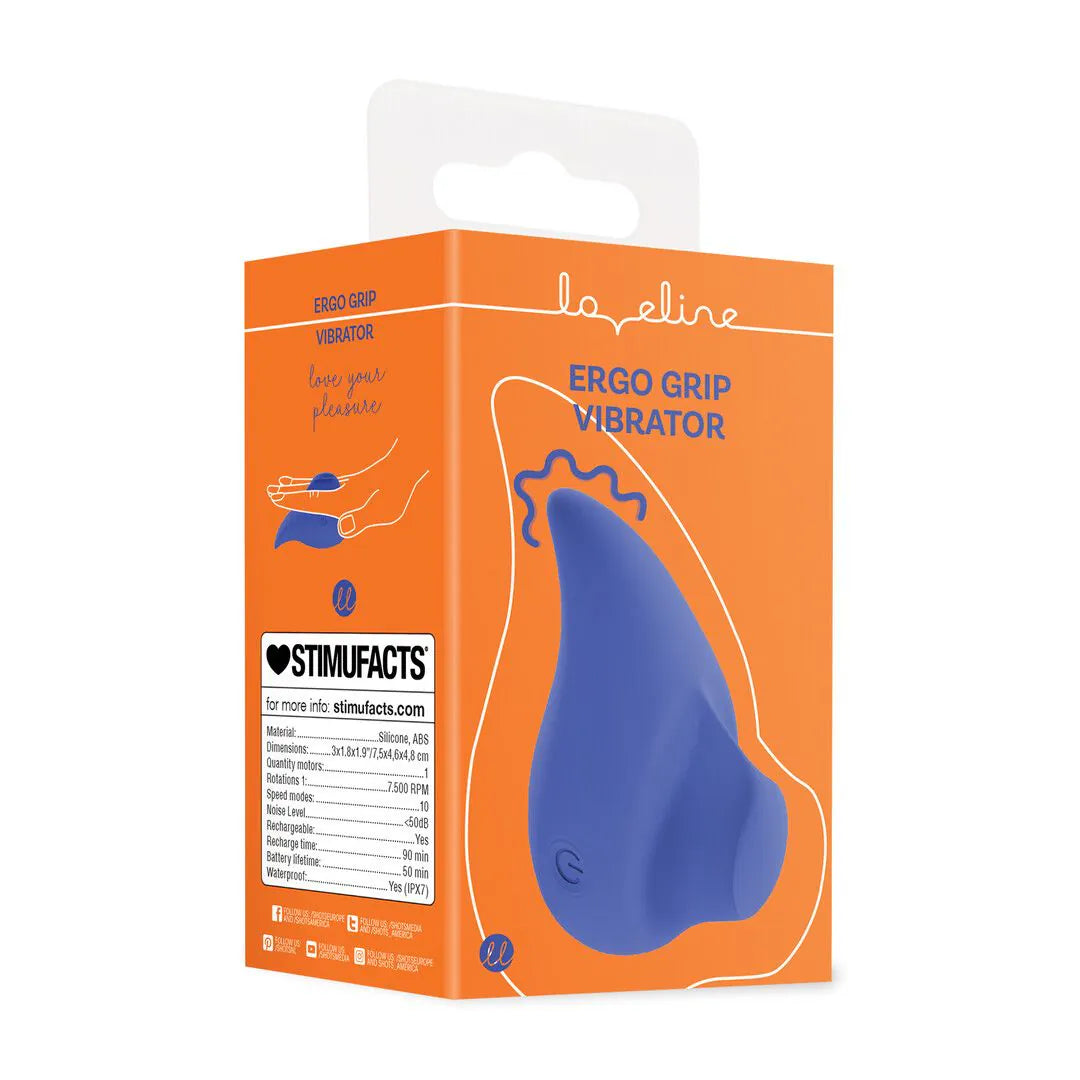 Loveline - Ergo Grip - Lay On Finger Massager - PlayBlue