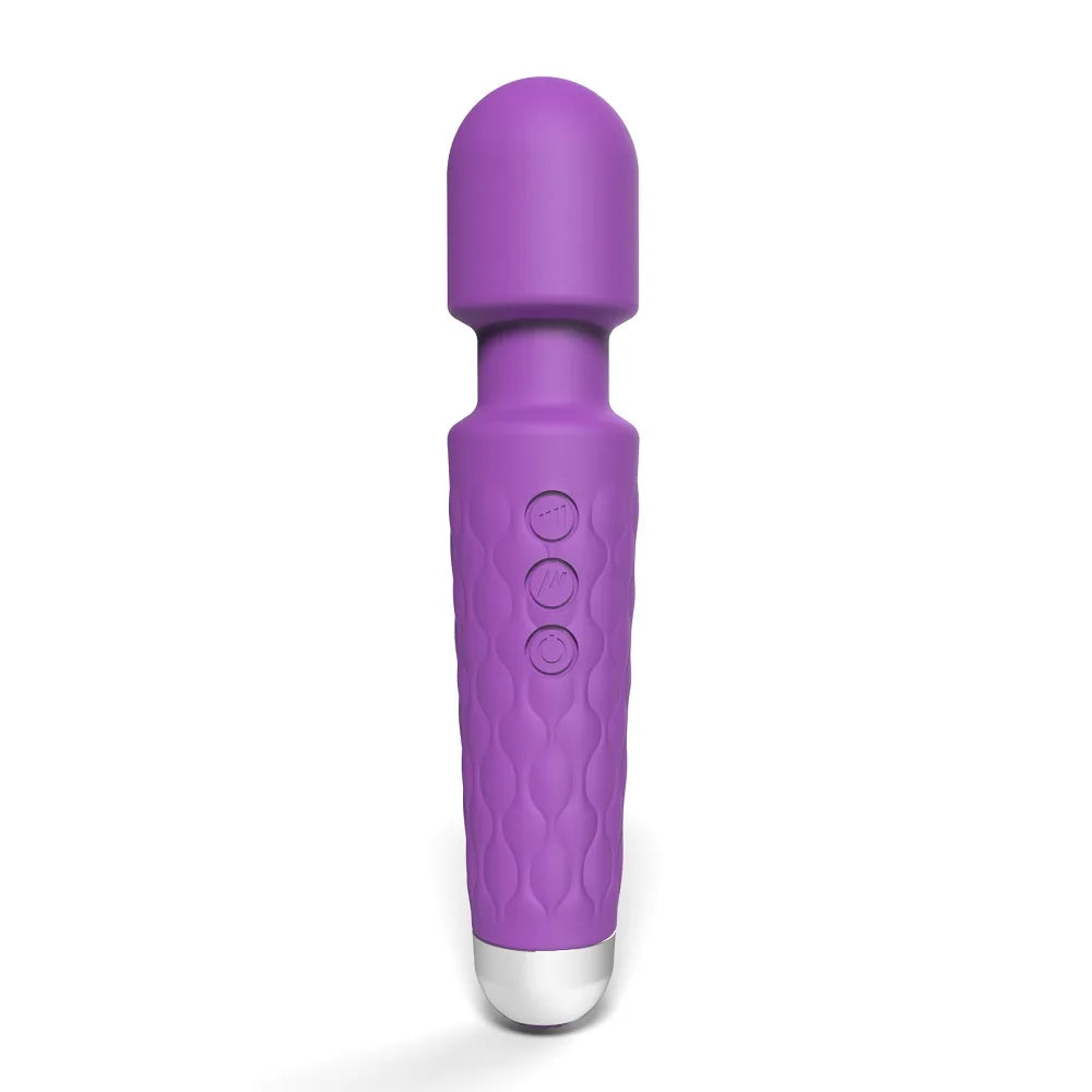 Loving Joy 20 Function Rechargeable Wand Vibrator - PlayBlue