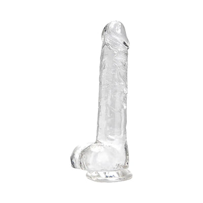 Loving Joy - 8 Realistic Dildo With Balls - Transparent - PlayBlue