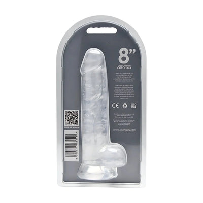 Loving Joy - 8 Realistic Dildo With Balls - Transparent - PlayBlue