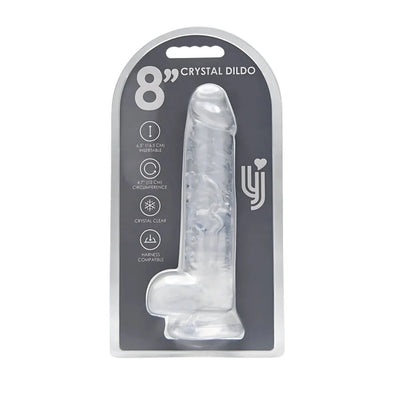 Loving Joy - 8 Realistic Dildo With Balls - Transparent - PlayBlue