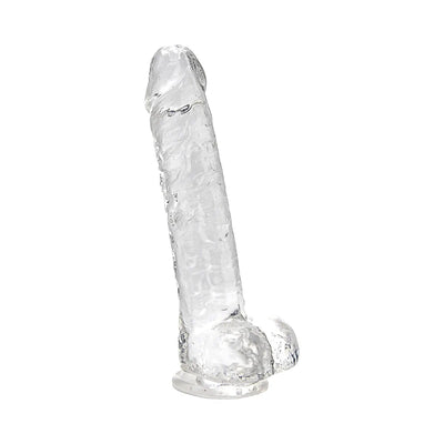 Loving Joy - 8 Realistic Dildo With Balls - Transparent - PlayBlue