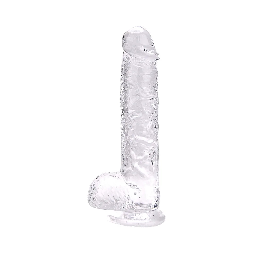 Loving Joy 9 Inch Dildo with Balls Clear - PlayBlue