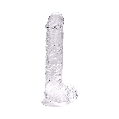 Loving Joy 9 Inch Dildo with Balls Clear - PlayBlue