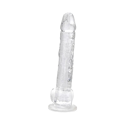 Loving Joy 11 Inch Dildo with Balls Clear - PlayBlue