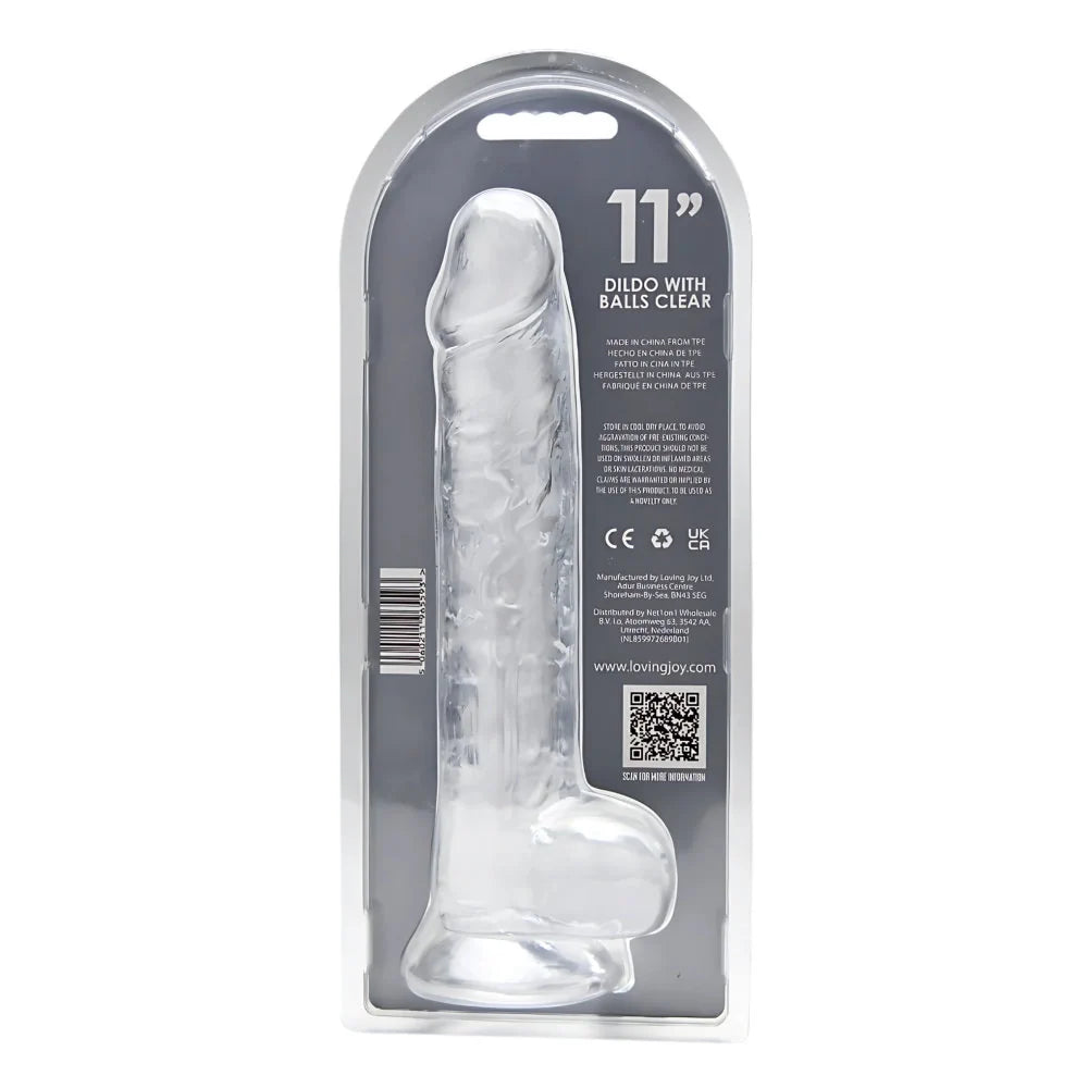 Loving Joy - 11 Realistic Dildo With Balls - Clear - PlayBlue