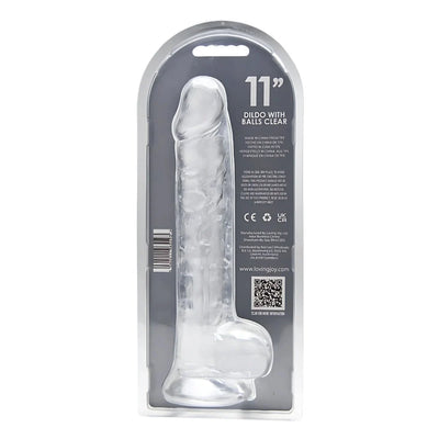 Loving Joy - 11 Realistic Dildo With Balls - Clear - PlayBlue