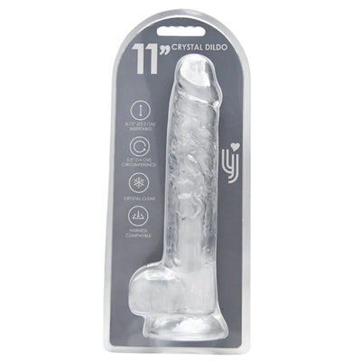 Loving Joy - 11 Realistic Dildo With Balls - Clear - PlayBlue