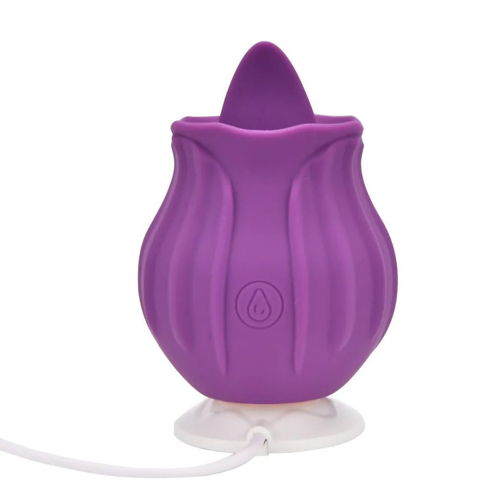 Loving Joy Rose Licking Clitoral Vibrator Purple - PlayBlue
