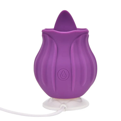 Loving Joy Rose Licking Clitoral Vibrator Purple - PlayBlue