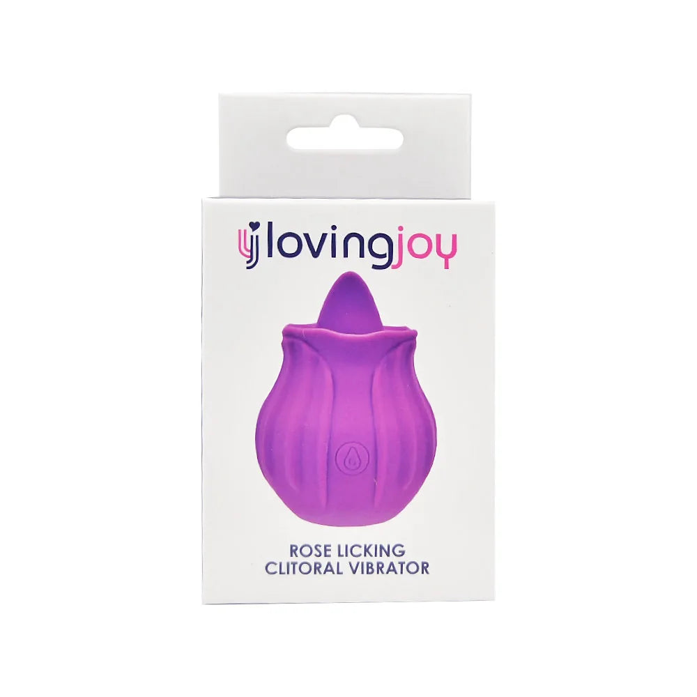 Loving Joy Rose Licking Clitoral Vibrator Purple - PlayBlue