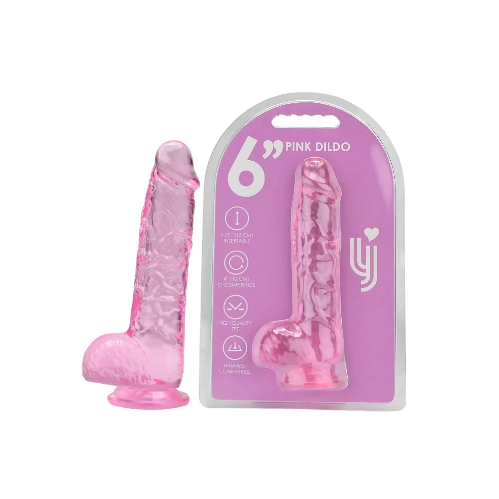 Loving Joy - 6 Realistic Dildo With Balls - Pink - PlayBlue