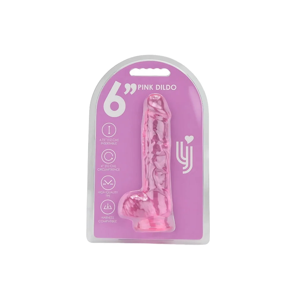 Loving Joy - 6 Realistic Dildo With Balls - Pink - PlayBlue