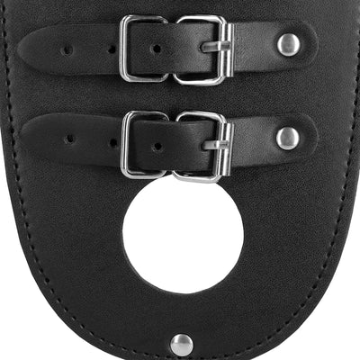 Ouch - PU Leather Chastity Belt with Straps - Black - PlayBlue