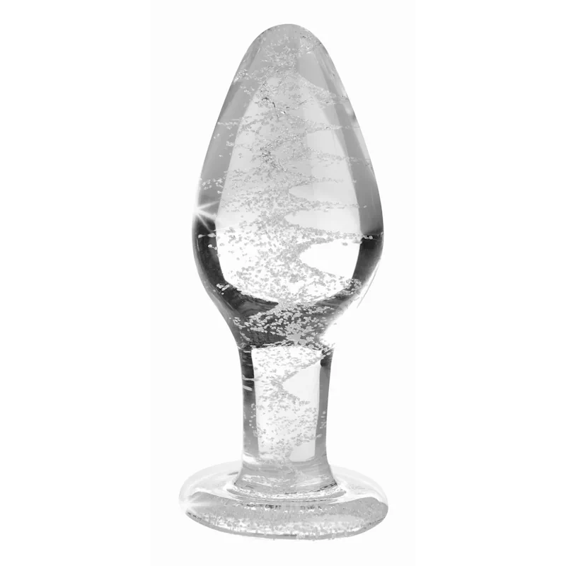 Glow-In-The-Dark Glass Anal Plug - Large - PlayBlue
