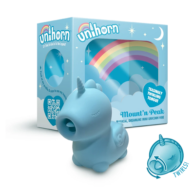 Unihorn Mountn Peak Licking Clitoral Vibrator - PlayBlue