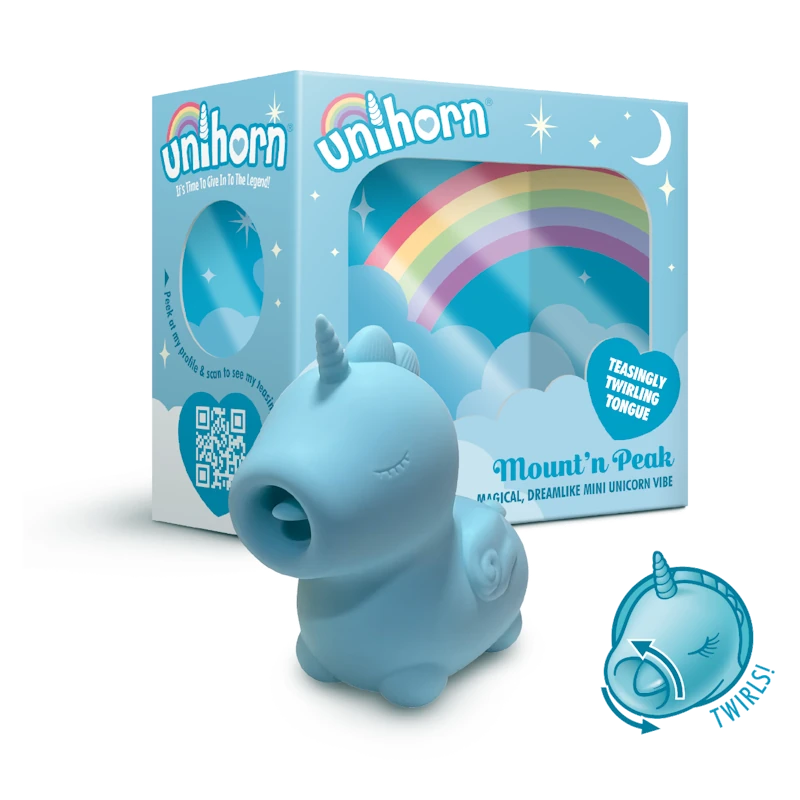 Unihorn Mountn Peak Licking Clitoral Vibrator - PlayBlue